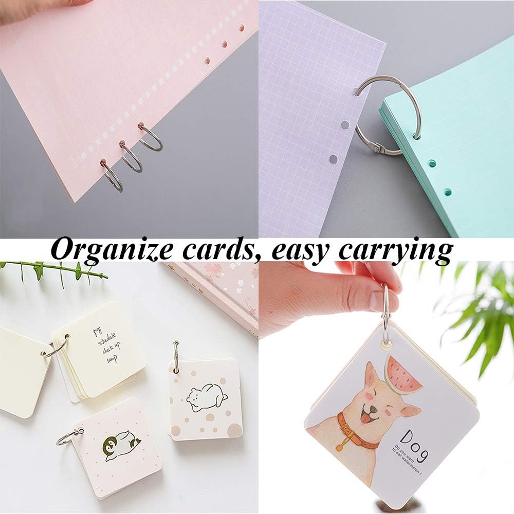 Antner 100 Pieces Loose Leaf Binder Rings, 1" Diameter, Nickel Plated Metal Office Book Rings Key Rings : Office Products