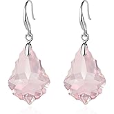 Austrian Crystal Baroque Teardrop Dangle Hook Earrings for Women 14K Gold Plated Drop Earring Hypoallergenic Jewelry