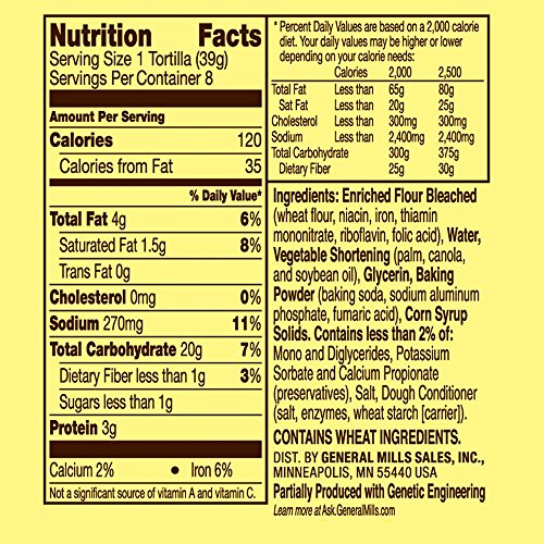 Old El Paso Burritos Shells 8 ct 11 oz Bag (pack of 6)