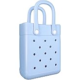 Uluck Beach Bag for Women | Waterproof Rubber Tote Bag with Zipper Pocket for Beach, Pool, Travel, Groceries, Sports