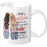 Wisedeal To My Best Friend Ceramic Coffee Mug White 11 OZ - Hot or Iced Coffee, Birthdays, Christmas or Housewarming gifts, Microwave & Dishwasher Safe, Perfect for Office, and Home Use