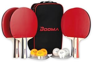 BOOMA Ping Pong Paddle Set | Premium Table Tennis Rackets | 3-Star Ping Pong Balls | Storage Case | Tennis Table | ITTF Appro