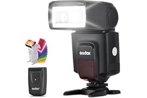 GODOX TT520 II Universal On-Camera Flash Speedlite with AT-16 Wireless Trigger Transmitter GN33 S1/S2 Modes Compatible for Canon Nikon Pentax Olympus Fujifilm Panasonic DSLR Cameras with Hot Shoe