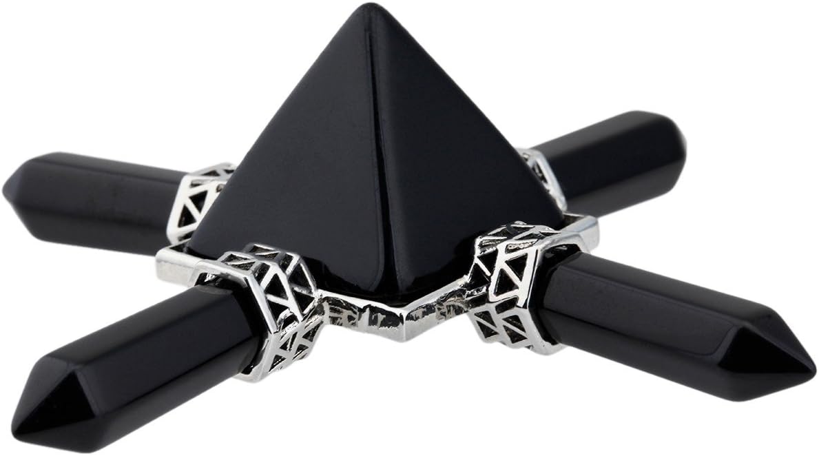 Indoor Fountains & Accessories - Rockcloud Pyramid Energy Generator,Reiki Chakra Healing Crystal Stone,Black Obsidian