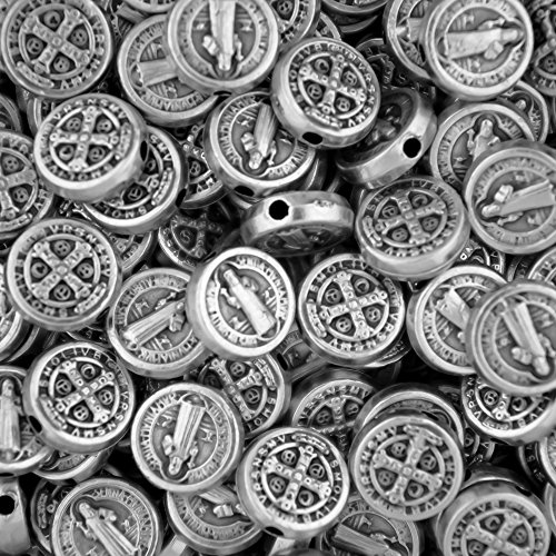10mm Bulk Saint Benedict Medal Rosary Beads - Pack of 25 (Round)