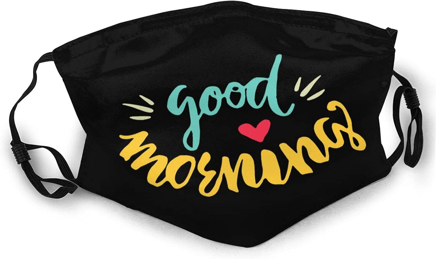 Good Morning Men Women Anti Dust Face Mask Reusable Black Mouth Mask at