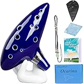 DHwebWLP Zelda Ocarina of Time(Songs From the Legend of Zelda) 12 Hole Alto C Ocarina Instrument Gift For Zelda Fans beginners with Display Stand Music Book Neck-Strap Bag