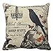 Challyhope Vintage Vogue Throw Pillow Cases Linen Sofa Cushion Cover Home Decor - The Crow Stands on the Skull Print