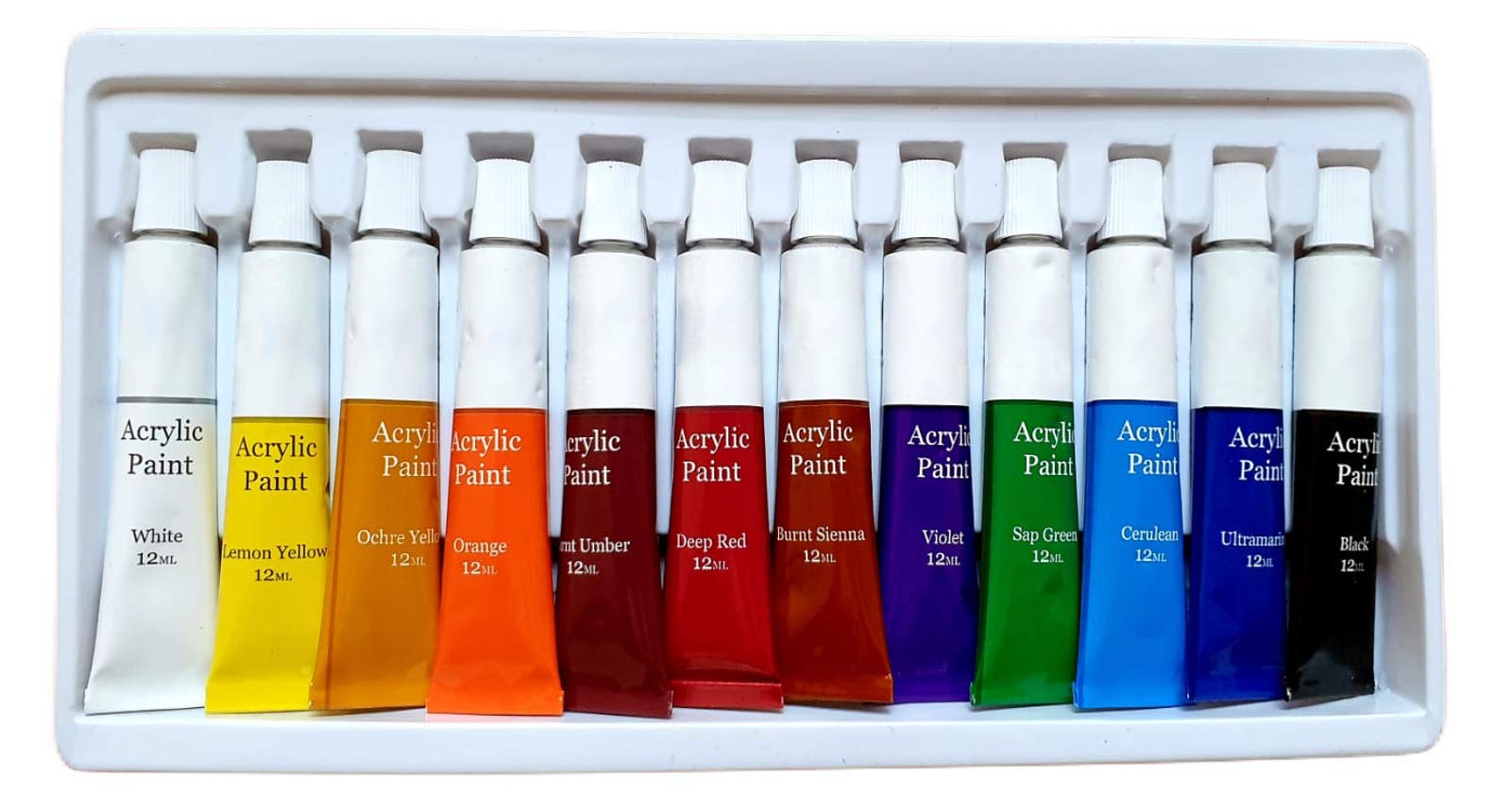 Rohans Acrylic Paint Set 12 Piece 12 ml tubes New