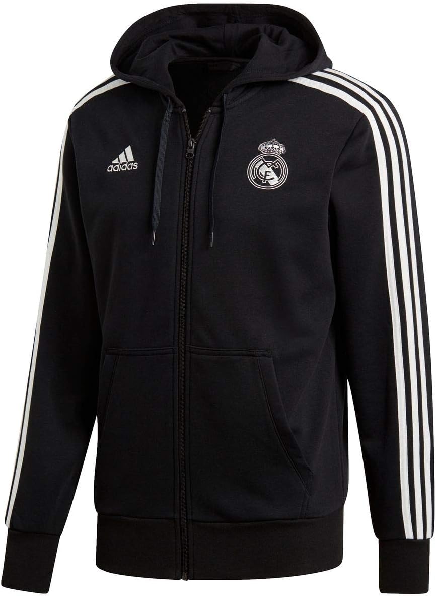 adidas 2018-2019 Real Madrid 3S Hooded Zip (Black)