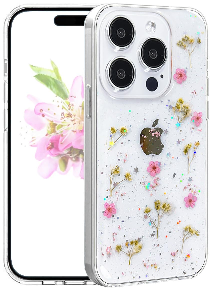 CEOKOK for iPhone 14 Pro Case Clear with Real