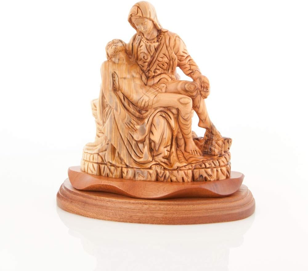 Bethlehem Handicrafts Holy Land Olive Wood Pieta Statue