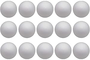 Crafjie Craft Foam Balls 3 Inches in Diameter 15-Pack, Smooth Polystyrenets Foam Ball, for Decoration Household School Projects DIY Arts and Craft, White