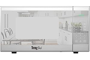 Total Chef Compact Countertop Microwave Oven, 1100W, 1.3 Cubic Feet Capacity, Digital Touchscreen Controls, One-Touch Push-Bu