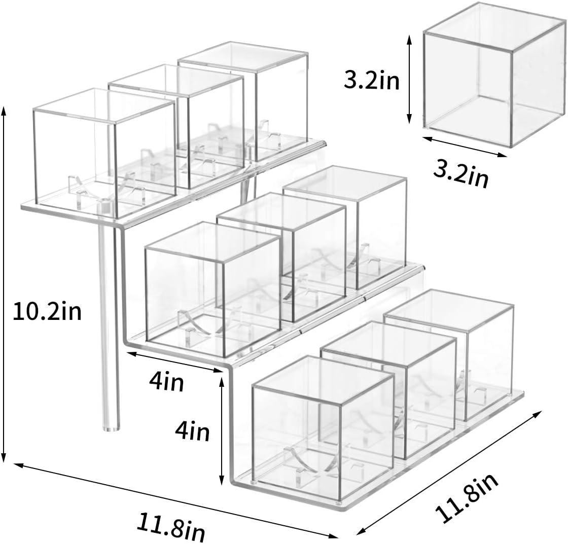 NIUBEE Acrylic Riser Holder for Autographed Baseball Display UV Protected Seat Cubes (9 Cases) : Sports & Outdoors