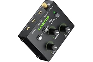 LiNKFOR 2 Channel 3.5mm Audio Mixer Stereo Audio Mixer Support RCA Input and Output Mini Active Stereo Mixer with Separate Volume Controls