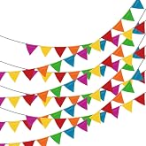 LOOBJOYGAME 263Ft 250pcs Nylon Fabric Decorations Grand Opening Banner Rope | Colorful Decorations, Super Easy to Install, Perfect for Birthday Party, Classroom, Back to School &amp; Carnival Themed Party