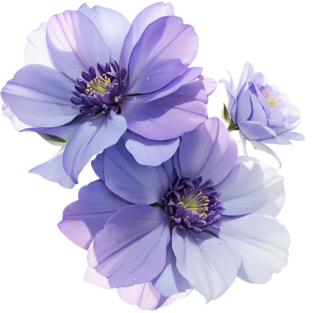 Photo 1 of Blue Flowers Stickers Vinyl Waterproof Sticker Decal Car Laptop Wall Window Bumper Sticker 6" Pack of 2