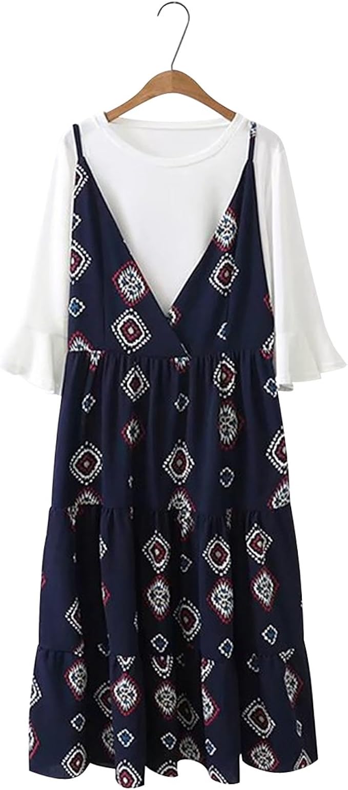 Amazon 大きいサイズ レディース キャミワンピ ロングワンピース 3l 4l 5l 6l ネイビー ネイビー 6l 5xl ワンピース チュニック 通販