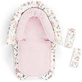 GFU Baby Car Seat Head Support for Newborn, 2 in 1 Infant Car Seat Head Body Support with Strap Pads, Soft Stroller Cushion P