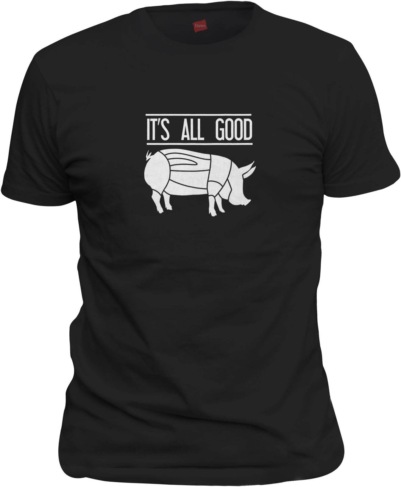 shirtloco Men's Its All Good Pig Butcher Chart T-Shirt
