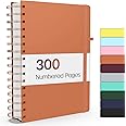 Forvencer Lined Spiral Journal Notebook with 300 Numbered Pages, A5 Thick Journals for Writing with 100GSM Paper, Hardcover Notebooks with Contents for Work, School, Women, Men, Orange