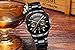 CRRJU Brand Men's Business Casual Chronograph Quartz Waterproof Wristwatch Black Stainless Steel Strap