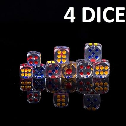 Resin and Plastic Dice Set Game Set Includes 4 Dice Unique Gifts Ideas