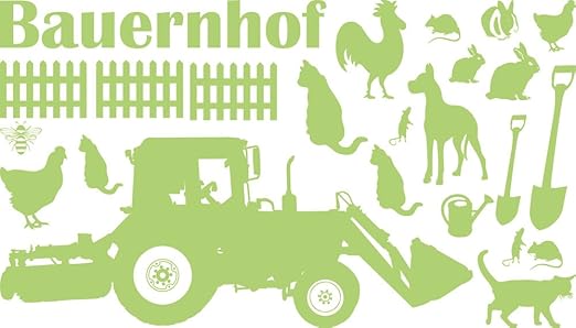 Grazdesign Wandsticker Wanddeko Jugendzimmer Bauernhof Mit Tieren Wandaufkleber Traktor Trecker Wandtattoo Kinderzimmer Bauer Motiv 100x57cm 770076 57 822 Amazon De Kuche Haushalt