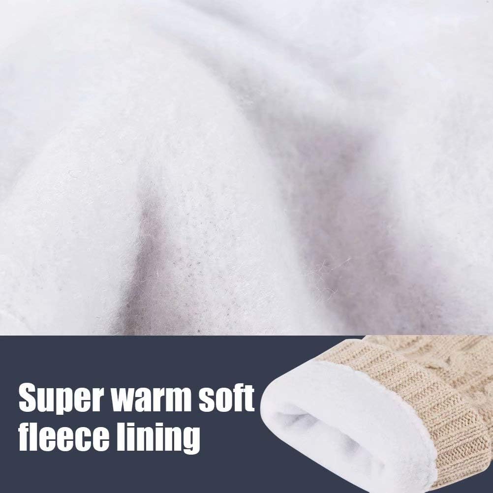 Winter Wool Warm Gloves For Women, Anti-Slip Knit Touchscreen Thermal Cuff Driving Gloves With Thick Fleece Lining (Black) at  Women’s Clothing store