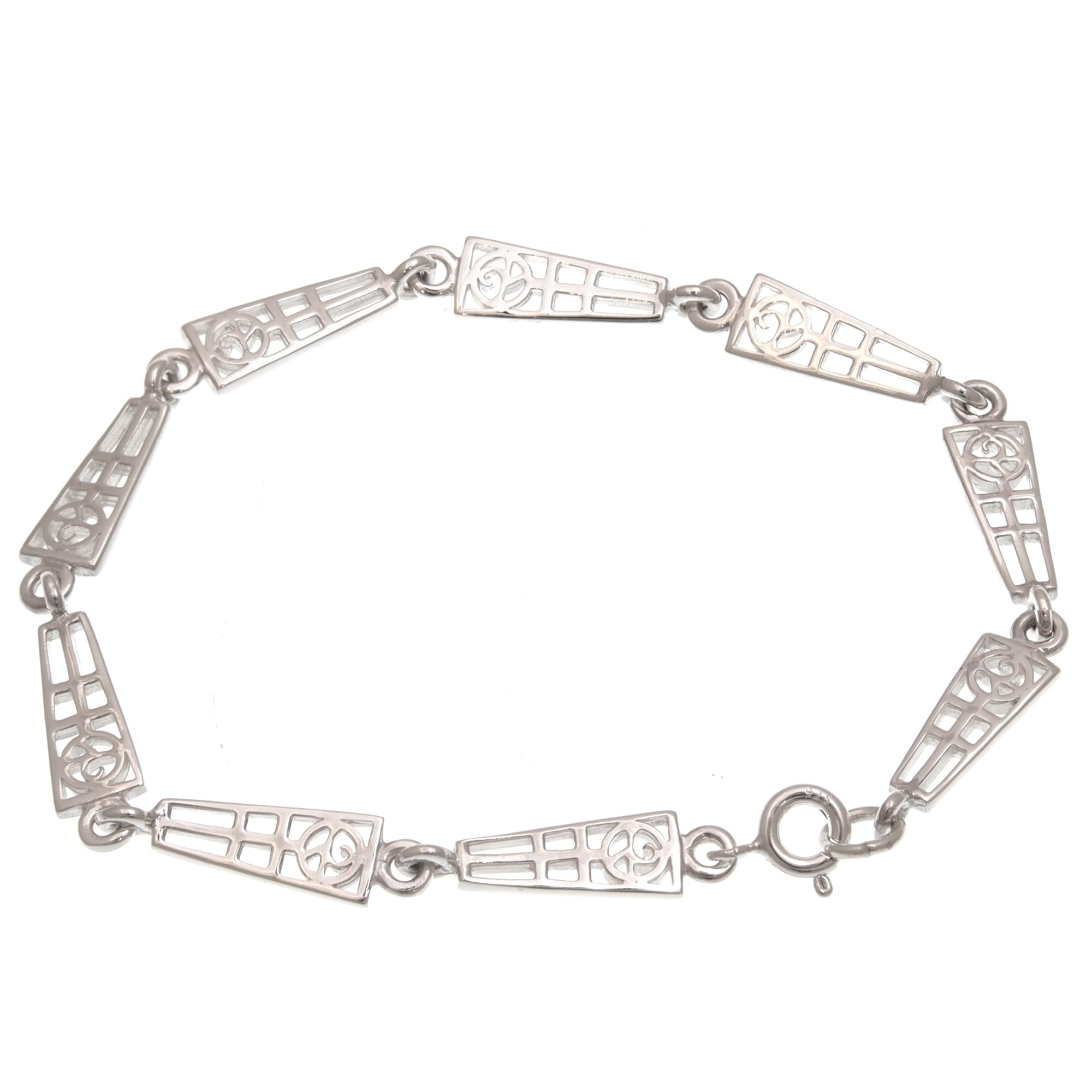 Alexander Castle 925 Sterling Silver Bracelet for Women Charles Rennie Mackintosh Jewellery with Jewellery Gift Box - 7 Inches