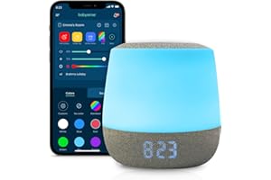 Babysense Dreamer Baby Sound Machine For Sleeping, White Noise, Lullabies & Sounds, Portable, Adjustable Night Light, Alarm Clock & Temperature Display, Toddler Sleep Trainer, App Available in US Only