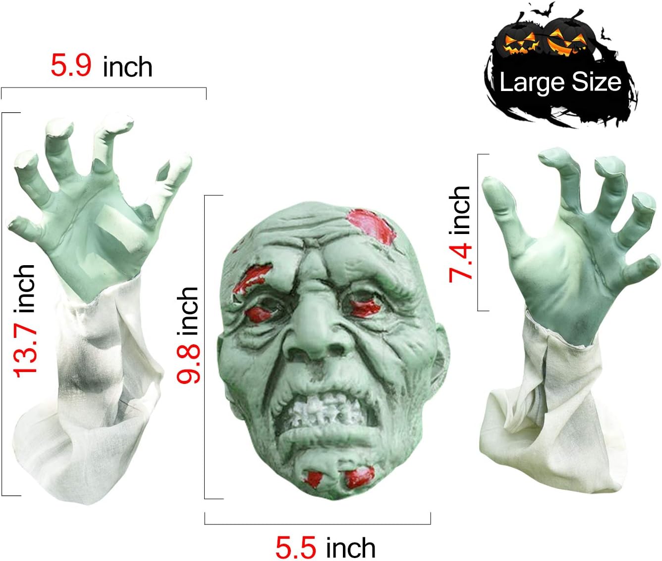Halloween Outdoor Decorations, Zombie Yard Lawn Stakes with Head Face and Arms, Realistic Skeleton Bone Garden Props Decor, Scary Indoors Décor for Cemetery, Haunted House, Graveyard, Coffin Party: Garden & Outdoor