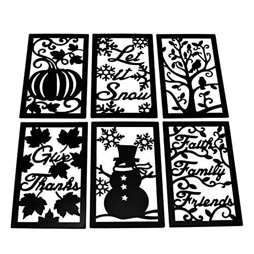 ReLive Flameless 3 Season LED Lantern Includes Twelve Magnetic Seasonally Themed Panels