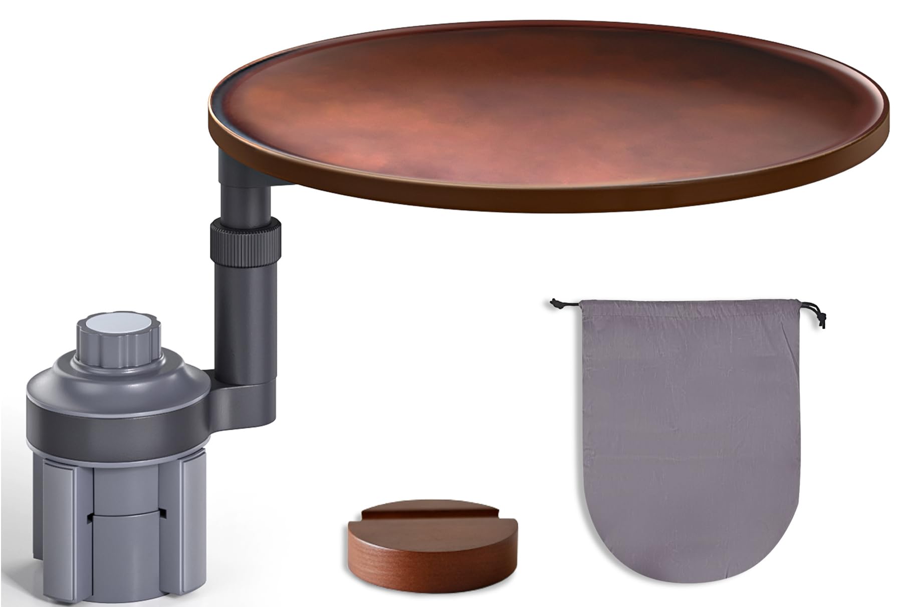 Photo 1 of Ymipre Car Desk for Laptop & Car Table Tray, Height-Adjustable 360° Rotating Wood Car Laptop Mount, Cup Holder Table, Steering Wheel Tray, Compatible with Tesla & Most Vehicles