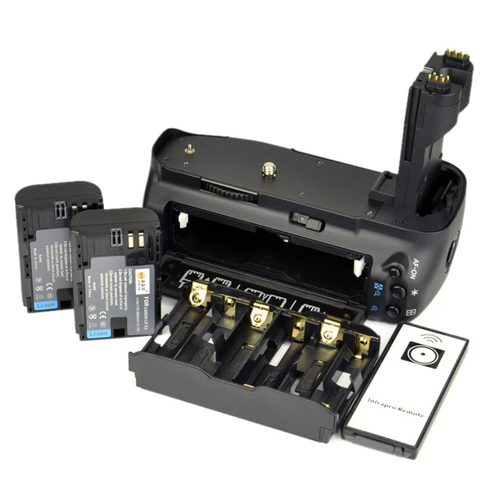 DSTE® Pro IR Remote BG-E7 Vertical Battery Grip + 2x LP-E6 Battery for Canon EOS 7D SLR Digital Camera