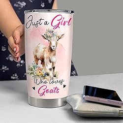 SANDJEST Goat Tumbler 20oz Girl Loves Goats