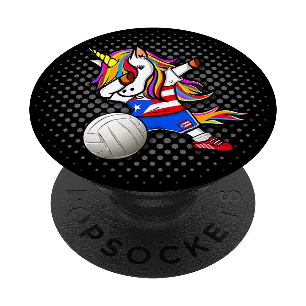 Unicorn Puerto Rico Volleyball Fans Jersey Puerto Rican Flag PopSockets PopGrip: Swappable Grip for Phones & Tablets