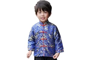 SZCQ Little Boys Dragon Tang Coat Long Sleeve Chinese Clothing Children Costumes Boy Jackets Outfit Tops