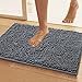 Vdomus Absorbent Microfiber Bath Mat Soft Shaggy Bathroom Mats Shower Rugs (Grey)