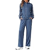 Totatuit Women 2 Piece Lounge Sets Sweatsuit 2025 Fall Long Sleeve Zip Up Sweatshirt Wide Leg pants Tracksuit Travel Outfits