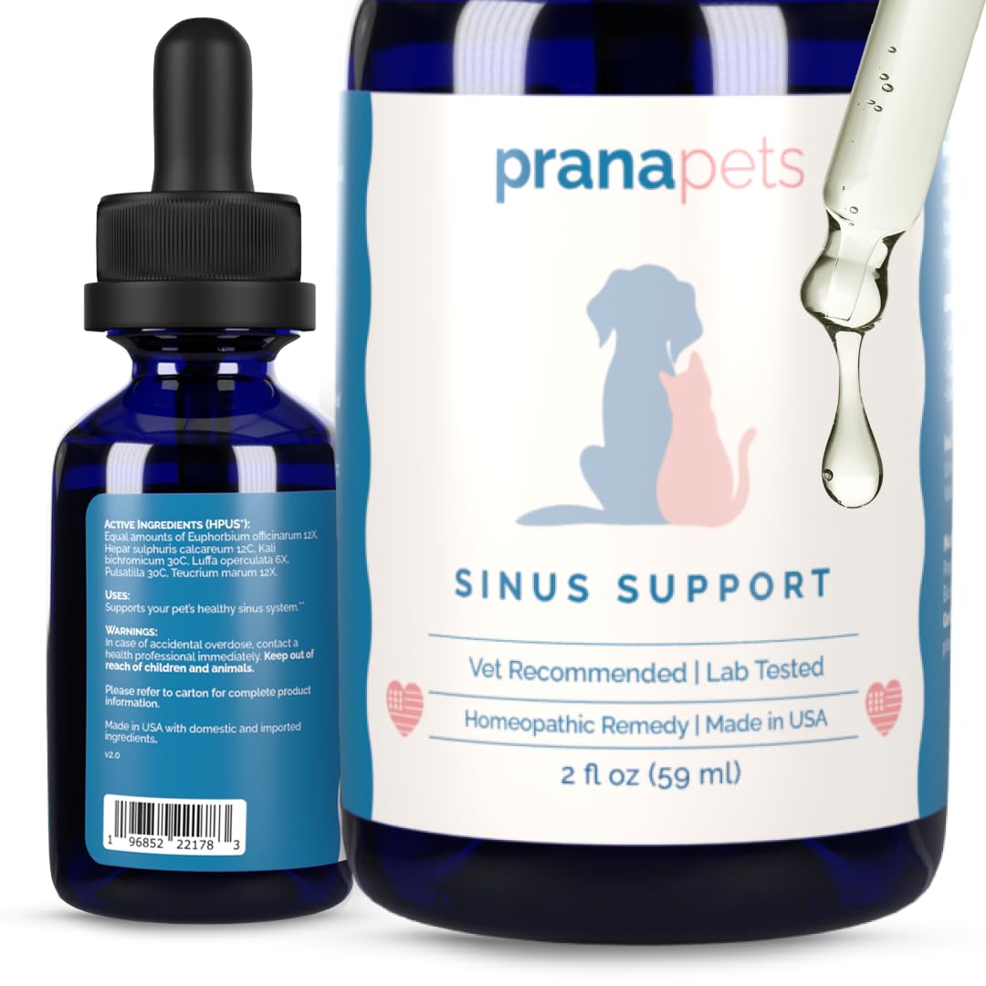 Prana Pets Sinus Support Liquid Supplement for Pets | Naturally Supports Cat & Dog Sinus Relief | Natural Formula for Congestion
