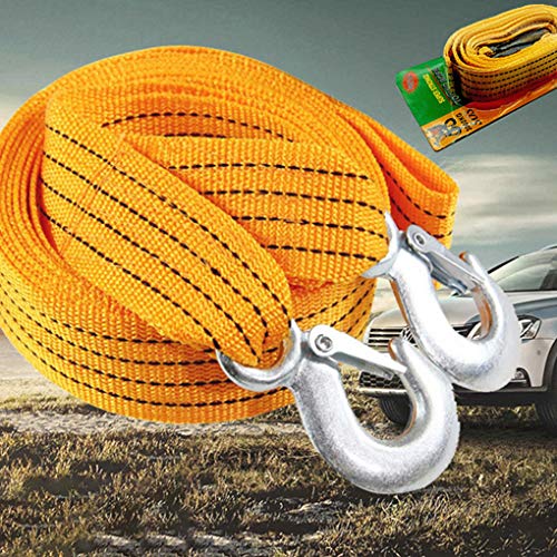OmkuwlQ 2 Anti Slipping Hooks Heavy Duty Car Tow Cable 3 Ton 6 Ton Emergency Trailer Rope Vehicle Nylon Strap
