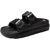 Haifago Womens Platform Sandals with Arch Support, Summer Beach Slides with Adjustable Buckle, Comfort Lightweight Chunky Cushion Slip on Sandal