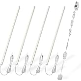 Cefrank V-Shape Under Cabinet Lighting Kit - 4pcs 12" Slim LED Light Bars for Showcase Shelf Seamless Illumination - 1200lm,