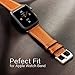 Mkeke Compatible Apple Watch Band 42mm Genuine Leather iWatch Bands Brown
