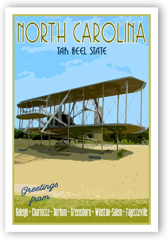 Amazon.com : NORTH CAROLINA TRAVEL POSTER postcard set of 20 identical ...