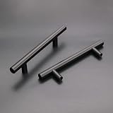 LONTAN 4 Pack Black Kitchen Handles 160mm Cupboard Drawers 12mm Ø view 3
