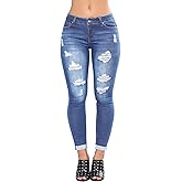 KQTFT Women's Stretchy Ripped Jeans Distressed Skinny Denim Pants