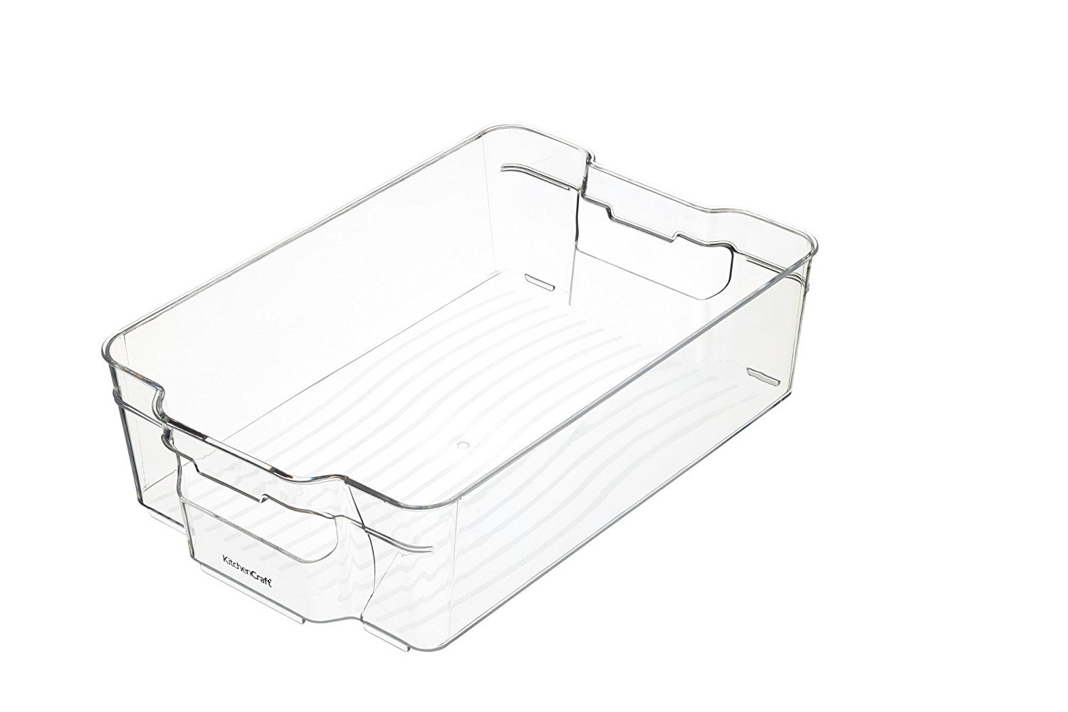 KitchenCraft Medium Plastic Food Storage Container, Clear Kitchen Organiser for Fridge or Cupboards, 31 x 20.5 x 9cm